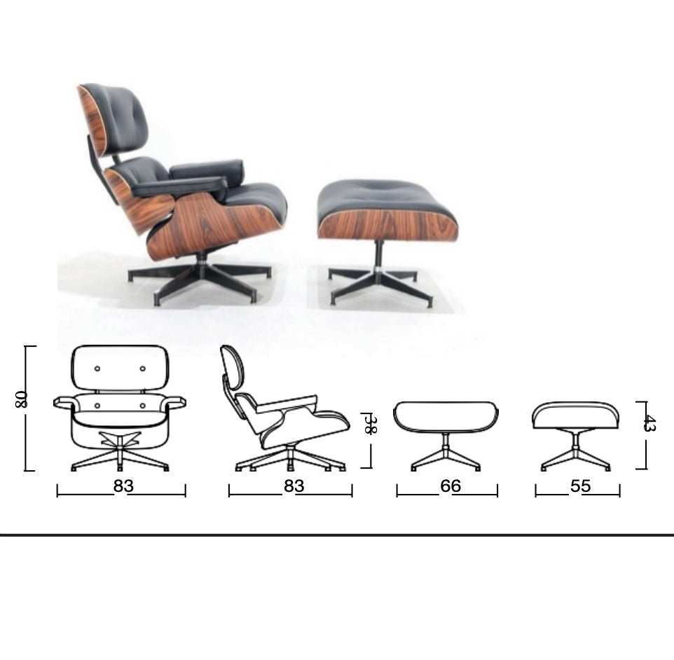 Art. 1800/1801 Vintage Style Armchair with Pouf