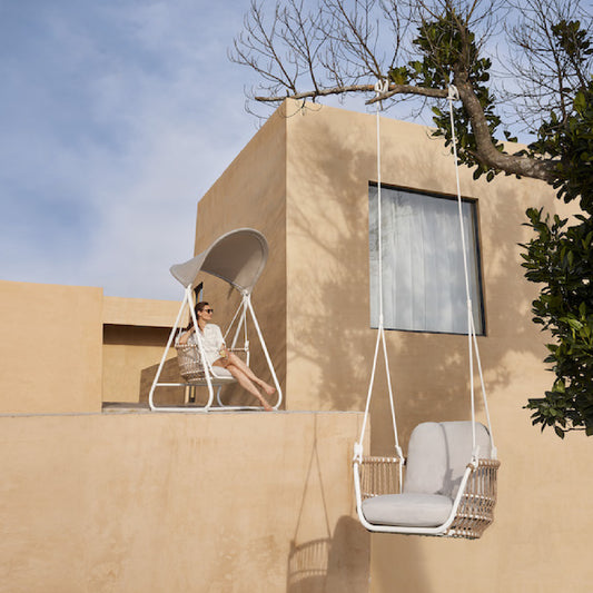 Bari Rocking Swing Chair – Luxury Outdoor Hanging Seat with Canopy