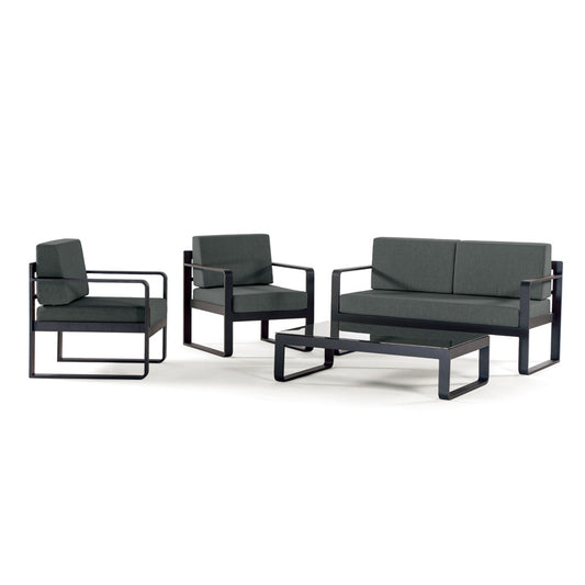 Capri Outdoor Sofa Set – Modern Aluminium & Glass Garden Furniture