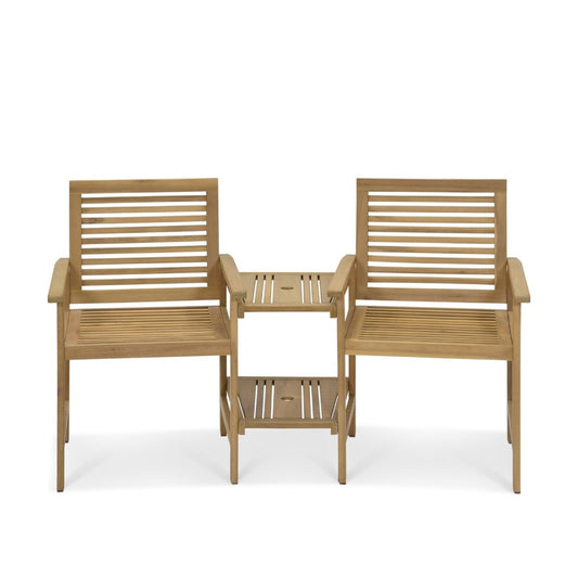 Natural Titchberry Loveseat with Built-In Table