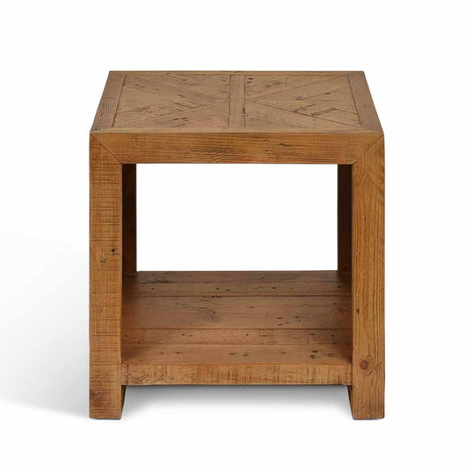 Fawley Chevron Side Table with Handy Lower Shelf