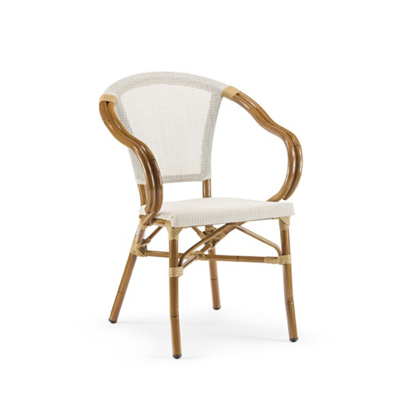 GS 950 French Bistro Outdoor Armchair – Rattan-Effect Aluminium Café Chair