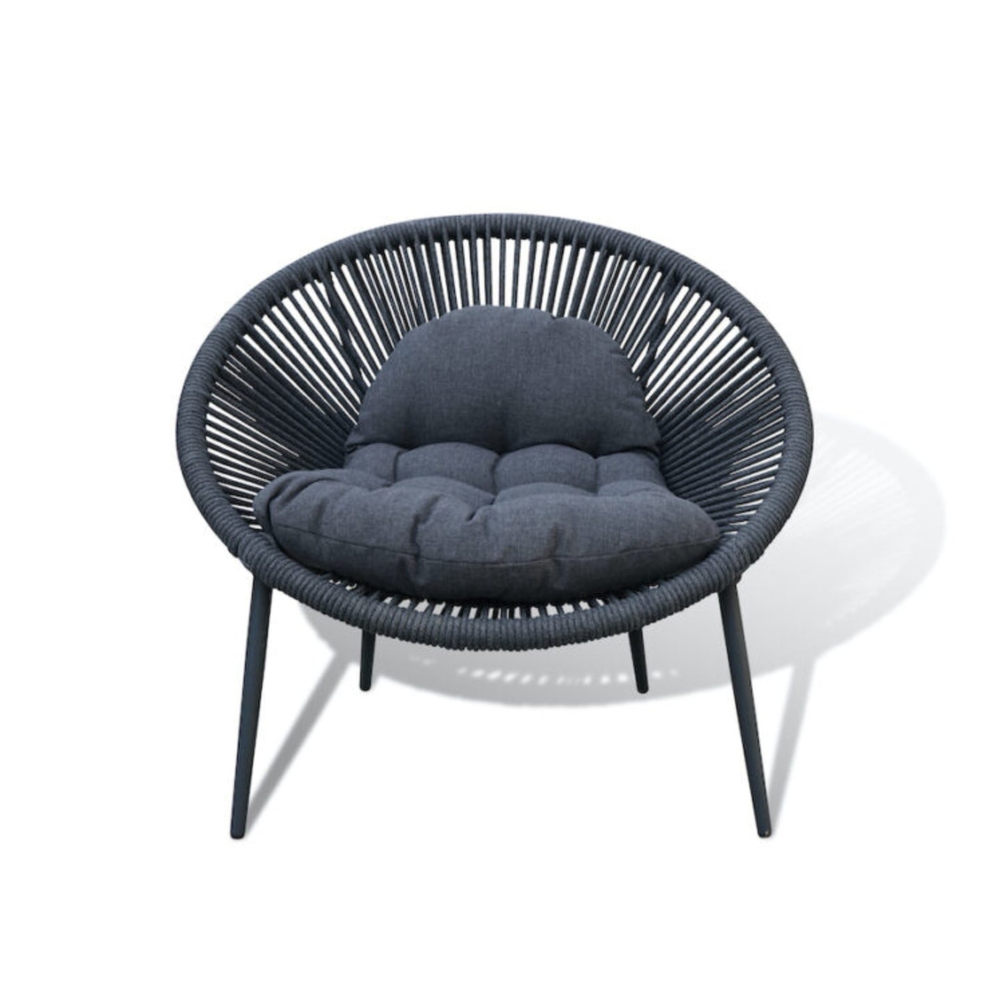 Nancy Lounge Chair – Stylish Rope Weave Outdoor Accent Chair with Cushions