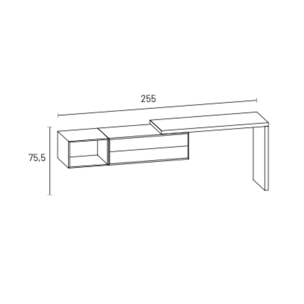Modula Composition ST3 Wall-Mounted Desk with Drawers