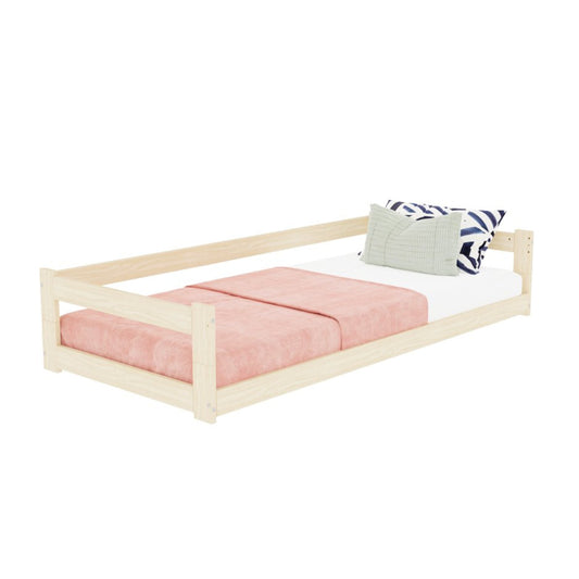Safe Low Wooden Single Bed with Bed Guard