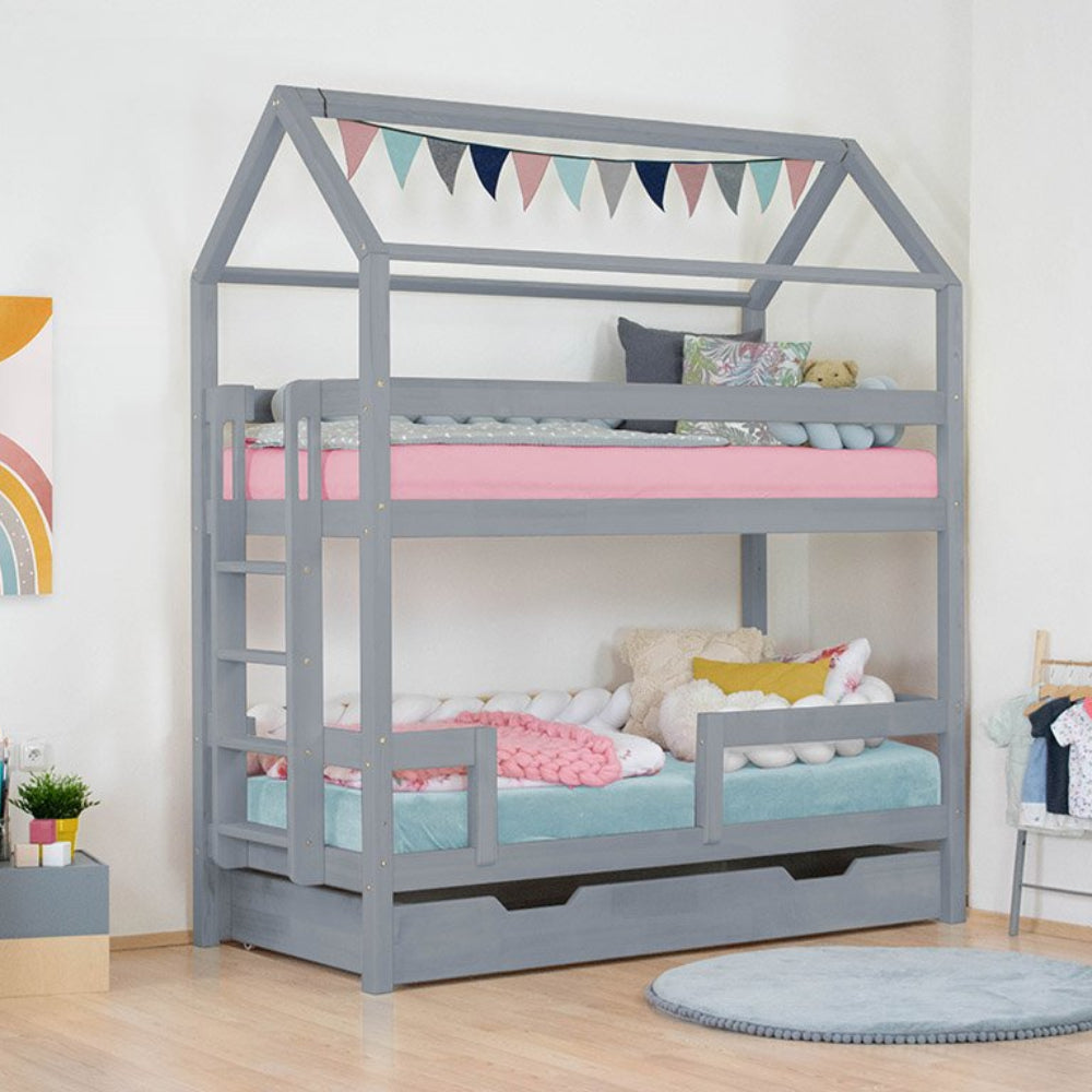 Monty House Bunk Bed 90x200cm with Storage Drawer