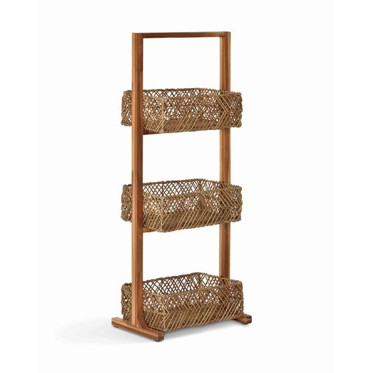 Hinton Storage Stand with Acacia Wood Frame