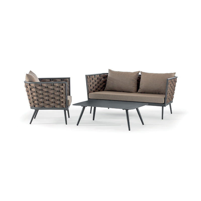 Nizza Outdoor Sofa Set – Woven Rope & Aluminium Garden Lounge