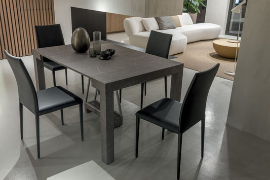 Altacom Combi extendable table configured as 4 seater dining table with modern chairs