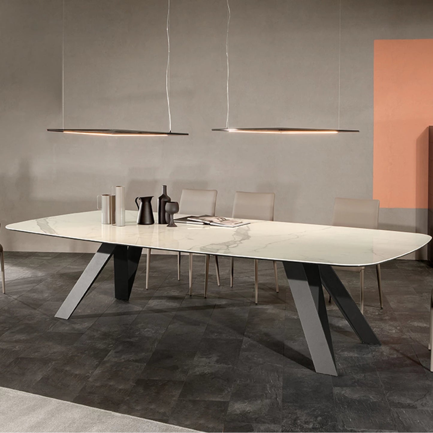 Celtis Metal Net with Wooden Details Dining Table