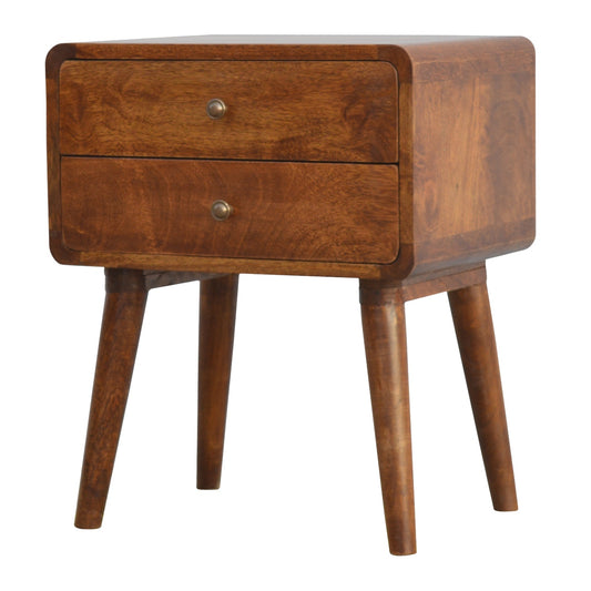 Curved Chestnut Bedside by Artisan Furniture