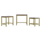 Golden Stool Set of 3 with Chunky Wooden Top by Artisan Furniture