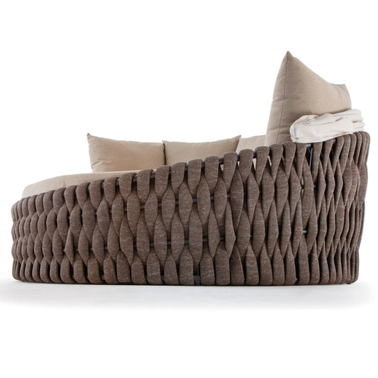 Grattoni Eden Round Daybed with Canopy - Rope Detailing & Waterproof Mattress