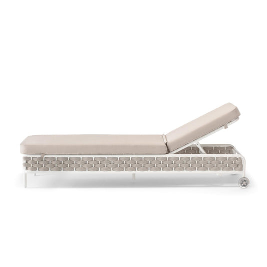 Grattoni Panama Adjustable Brown Outdoor Sunbed with Cushion & Wheels