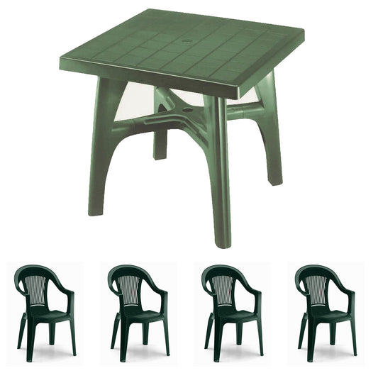 Quadermax Ribalto 140 Extendable Outdoor Dining Set - Italian Table with 4 Chairs