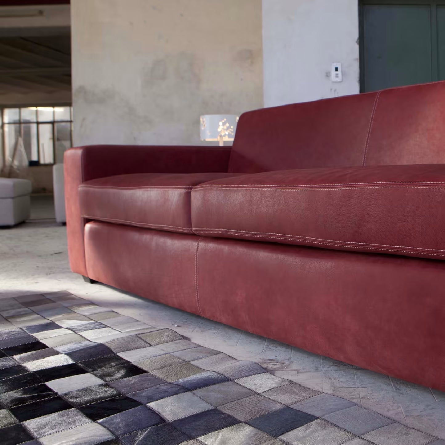 Kooi Brick Red Sofa by Domingo Salotti