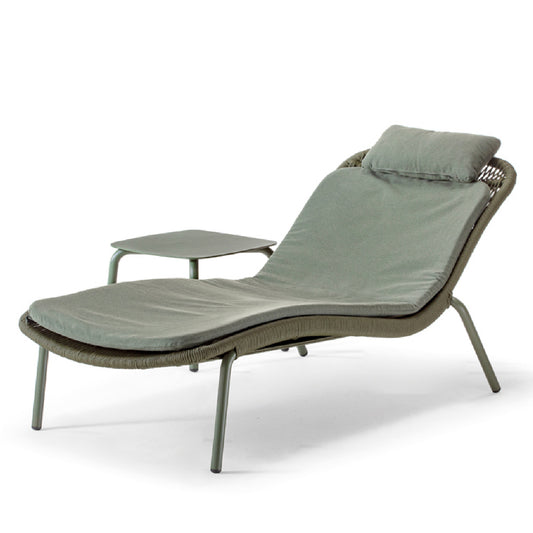 Grattoni Leaf Curved Outdoor Sunbed with Integrated Side Table