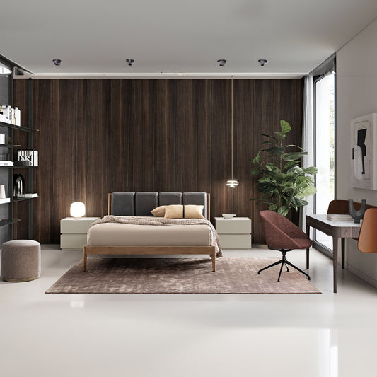 Millerighe Bed with Panelling and Integrated Night Stand