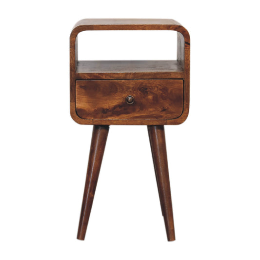 Mini Chestnut Curved Handy Open Bedside