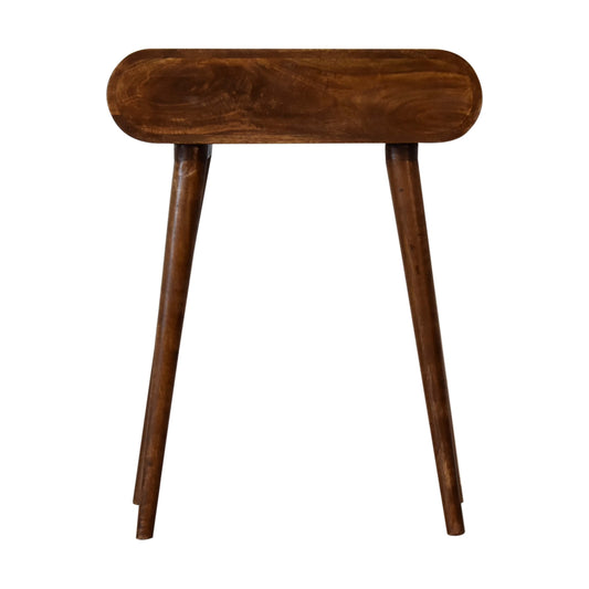 Mini Round Chestnut Solid Wood Console Table