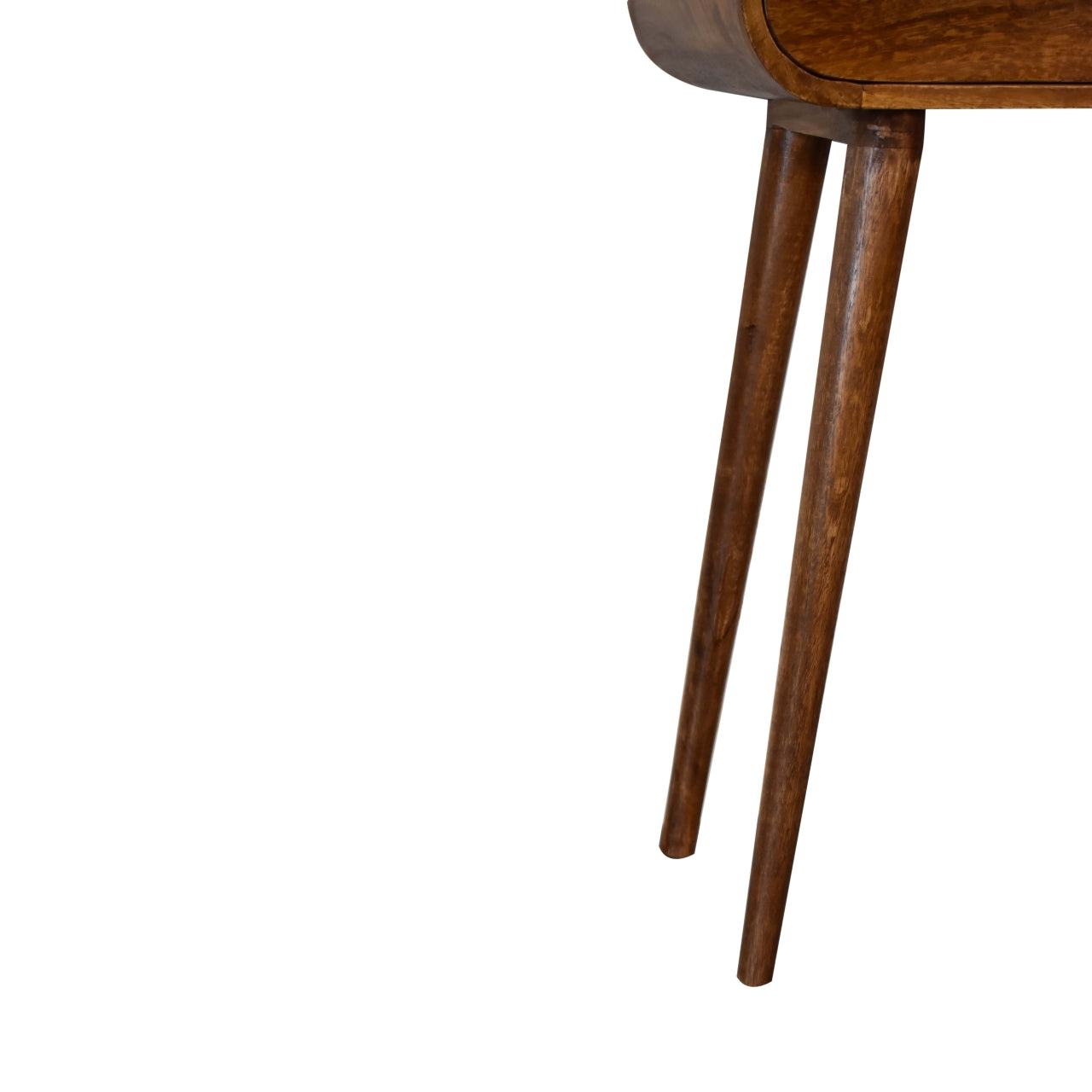 Mini Round Chestnut Solid Wood Console Table