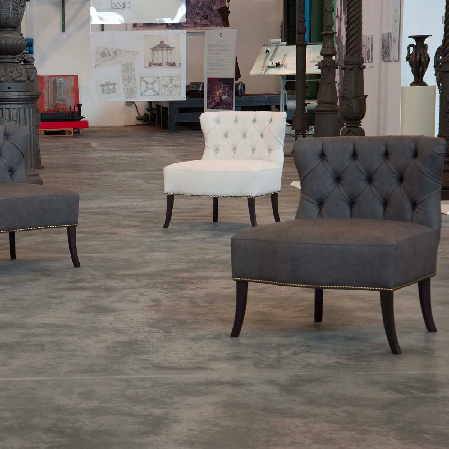 Mork Dark Grey Armchair by Domingo Salotti