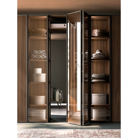 Night 16 Hinged Wardrobe with Glass Door