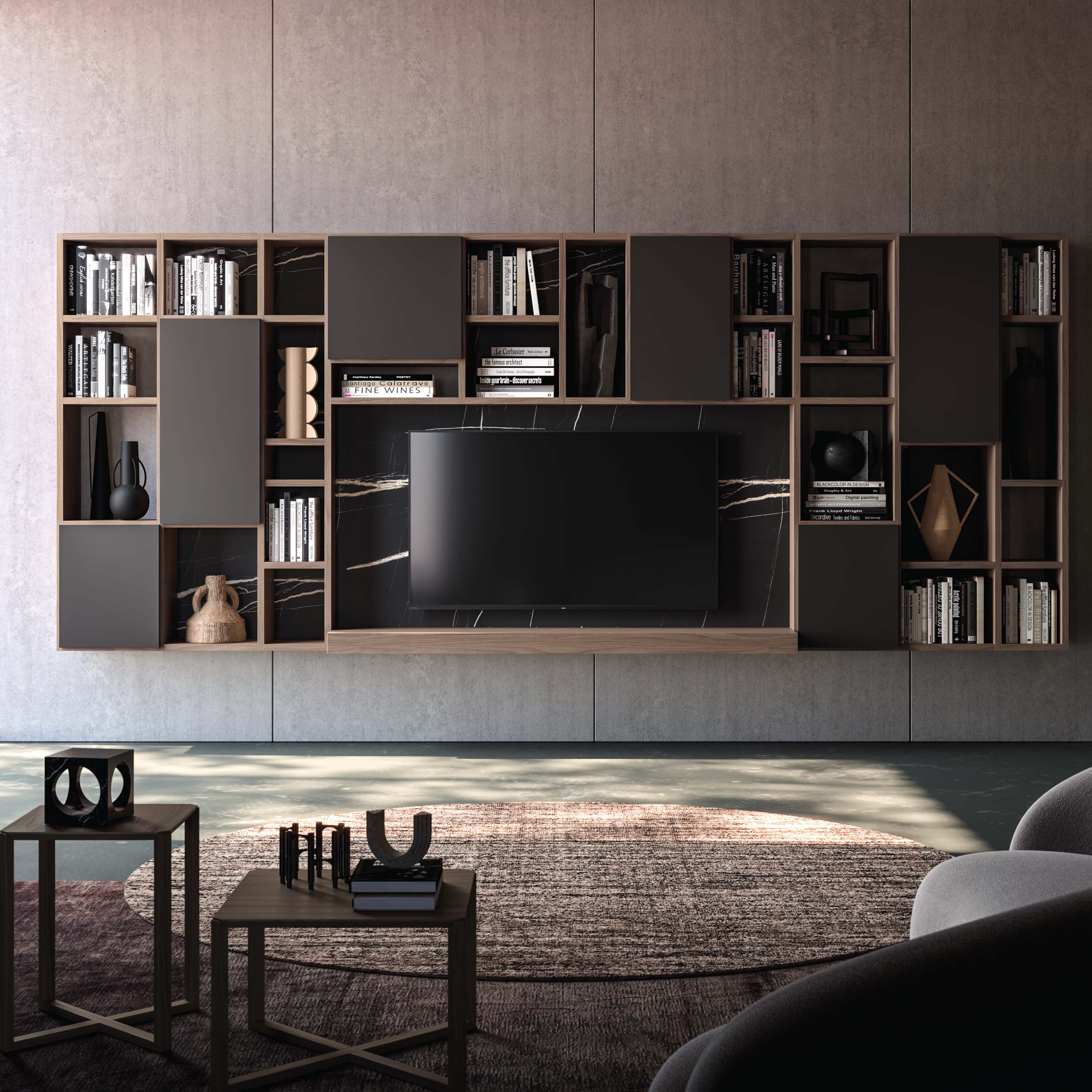 Bookcase Wall Systems Bespoke Wall System With Bookshelf Way 09