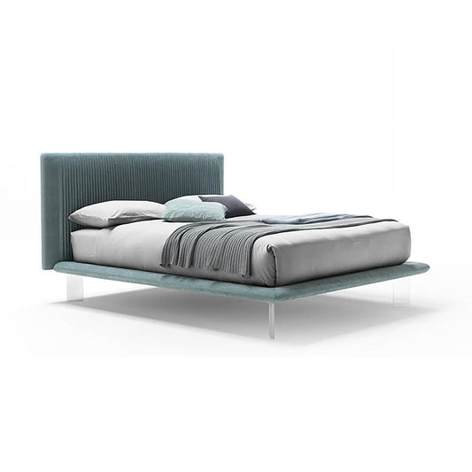 Plisse Pleated Headboard Bed