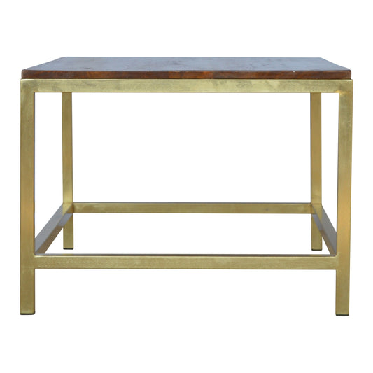 Rectangular Coffee Table with Gold Base by Artisan Furniture