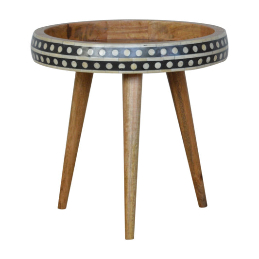 Small Dotted Wooden End Table