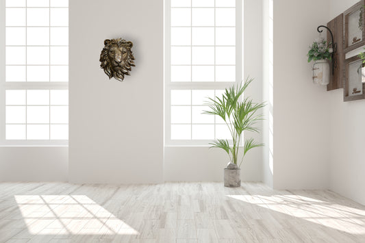 Smaller Wall Mounted Lion Head by Artisan Furniture