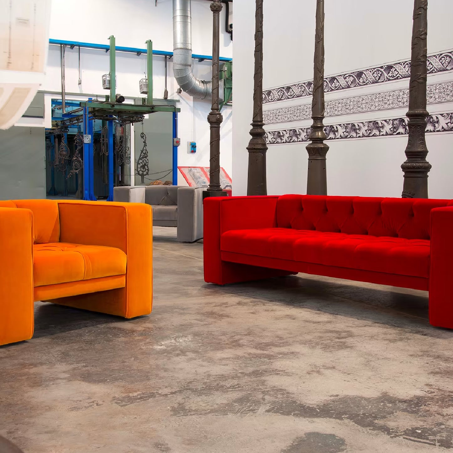 Tubby Orange Armchair by Domingo Salotti