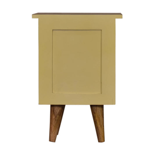 Yellow Hand Painted Solid Wood Bedside