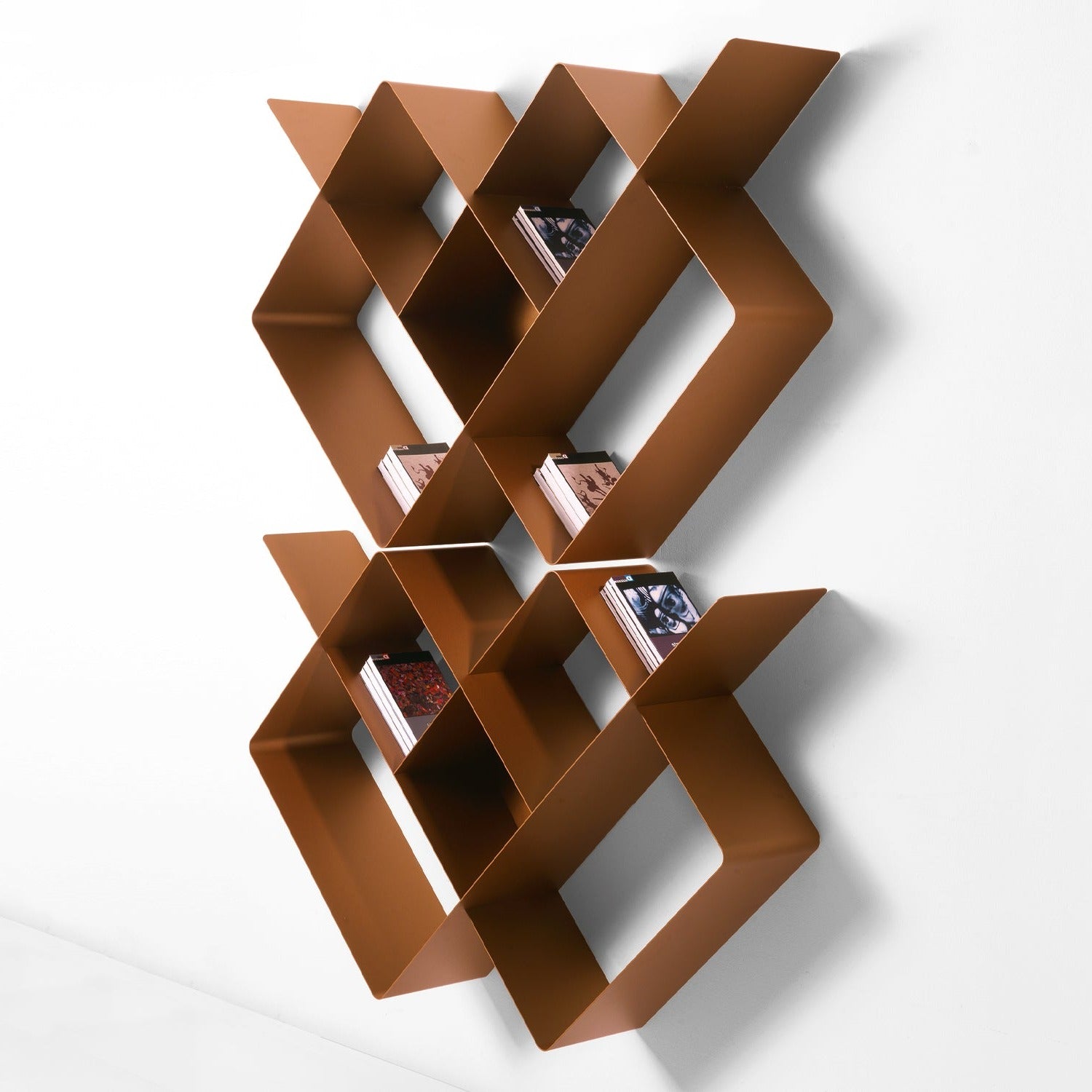 Mondrian Copper Bookcase Composition 01 by Pezzani