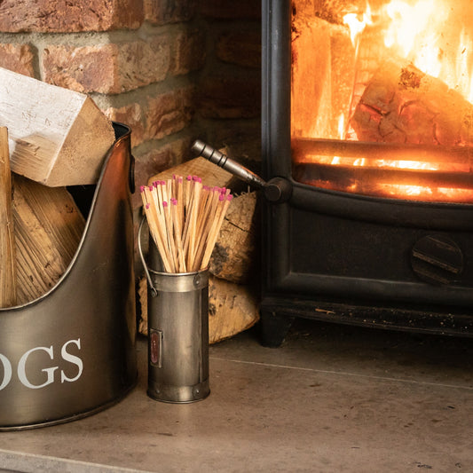 Antique Pewter 60 Matchstick Holder