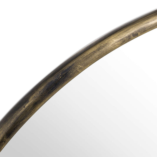 Antique brass large narrow edged mirror