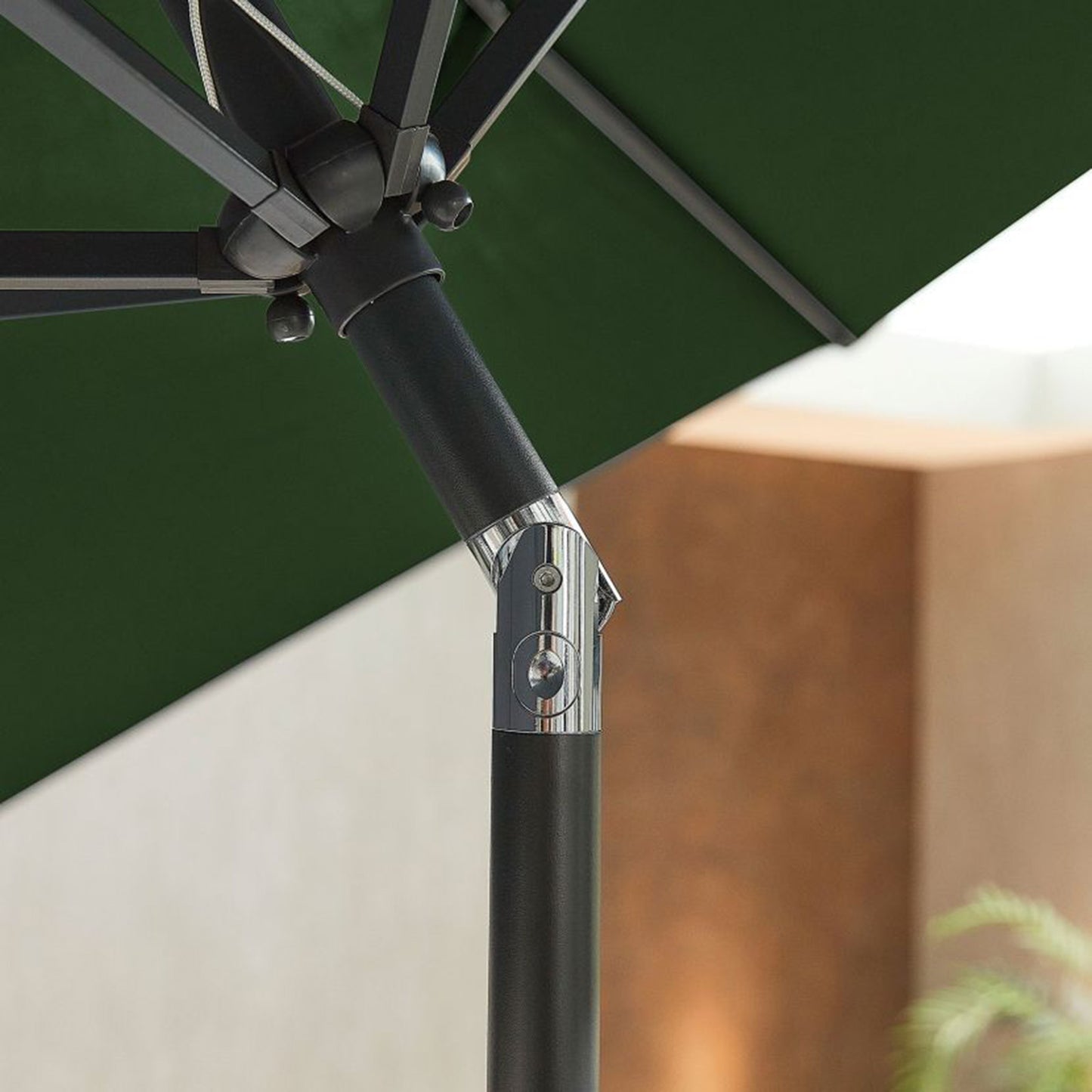 Round Aluminium Garden Parasol with Crank and Tilt - 2.4mt