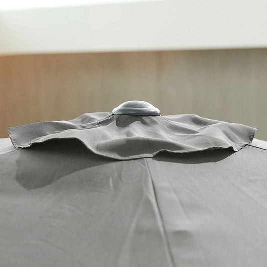 Round Aluminium Garden Parasol with Crank and Tilt - 2.4mt