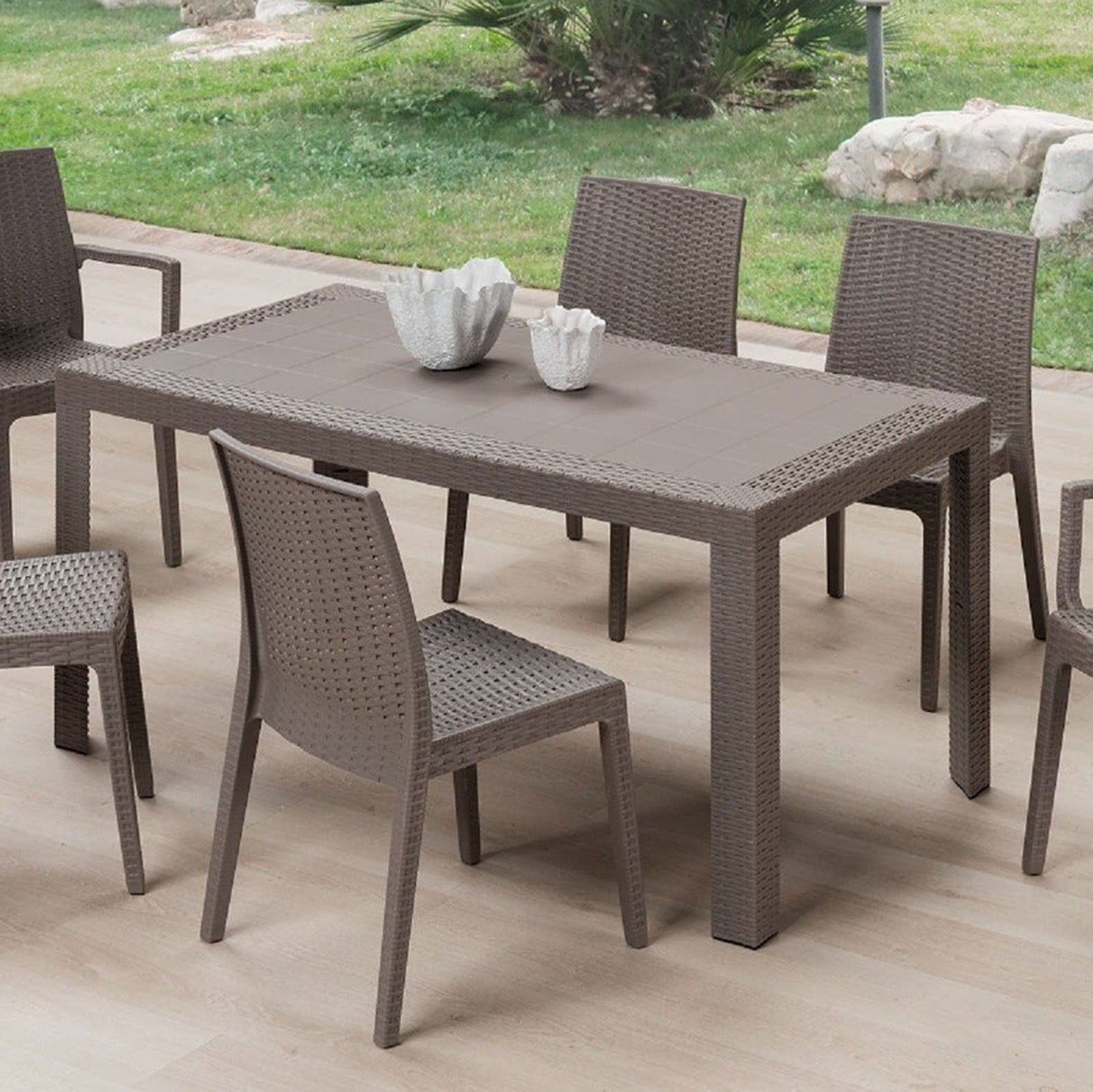 Urano Rattan Style 140 Rectangular Garden Table by ARETA of Brindisi