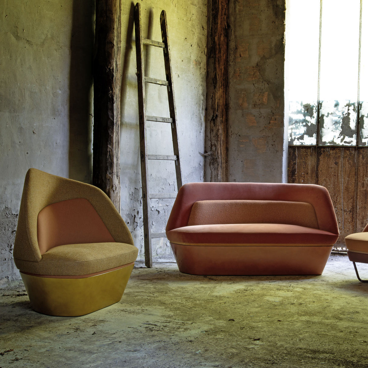 Bixib Geometric Funky Upholstered Armchair by Adrenalina by Luca Alessandrini