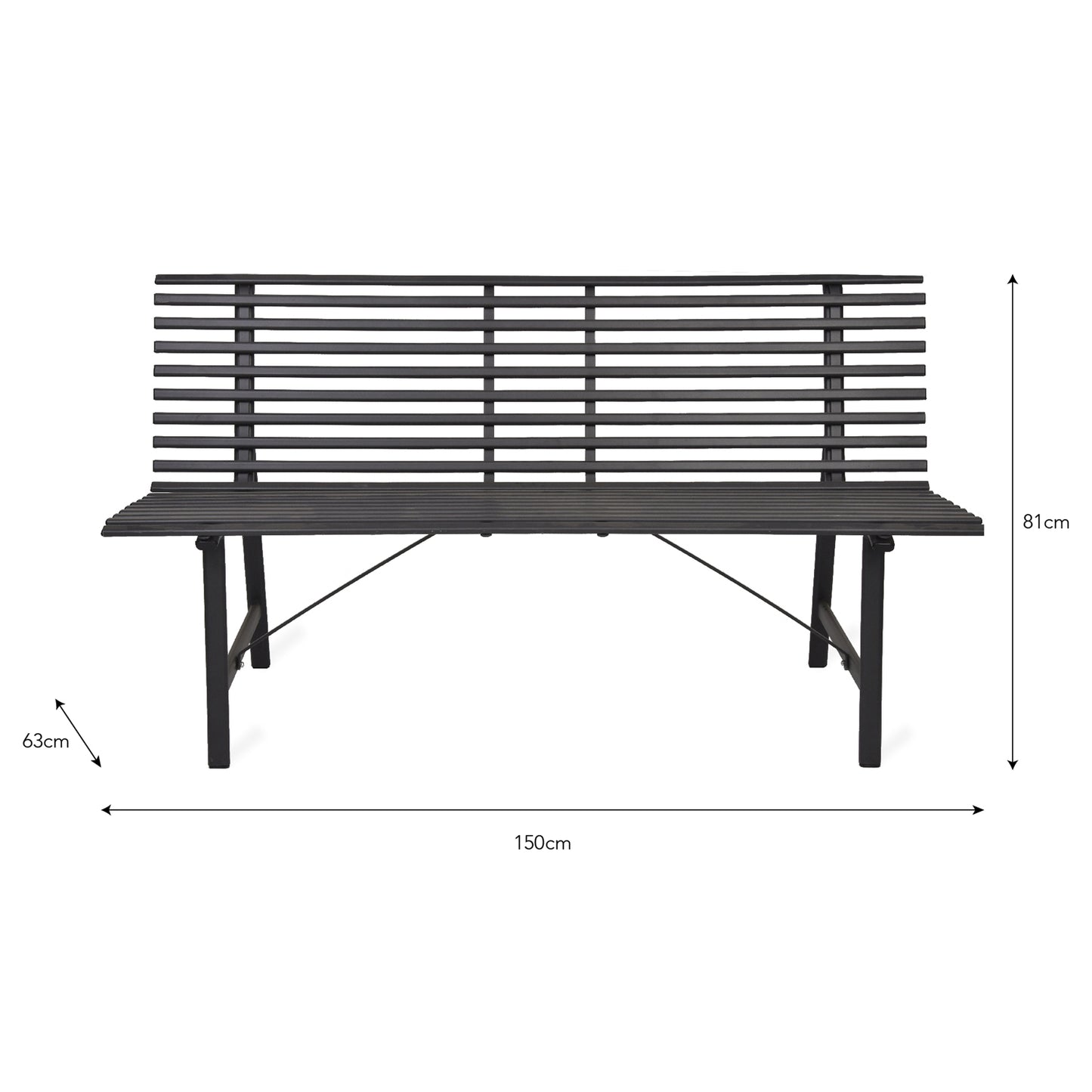 Richmond Outdoor Bench Carbon by Garden Trading