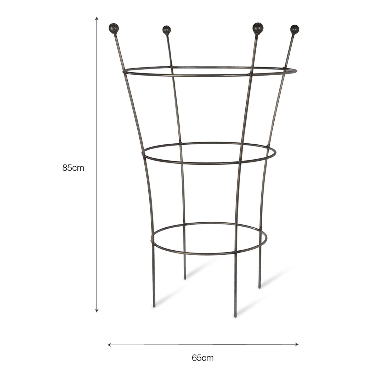 Barrington Flared Plant Support Large Raw Metal by Garden Trading