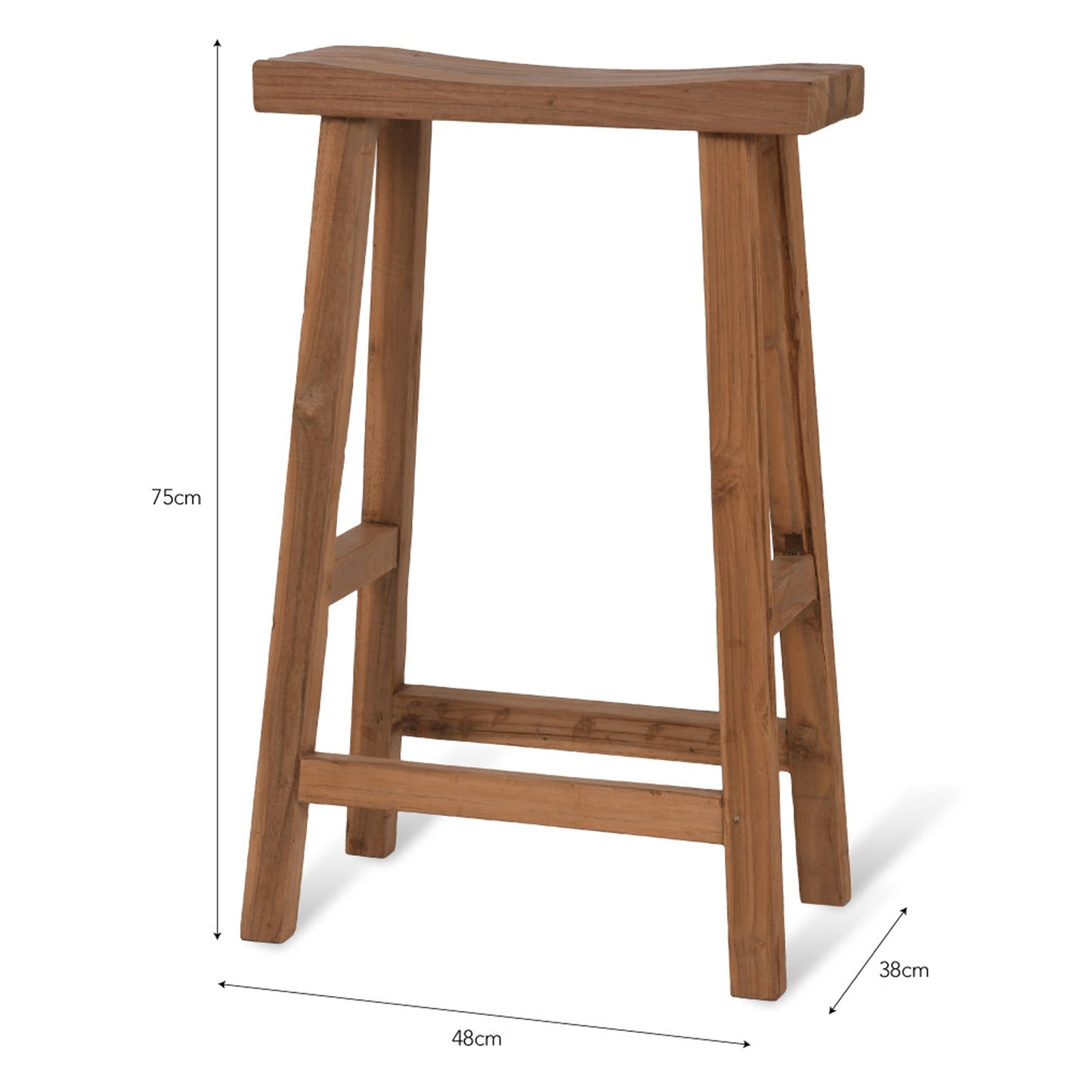 St Mawes Outdoor Bar Stool Teak by Garden Trading
