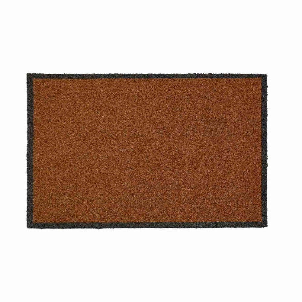 Small Natural Doormat with Charcoal Border