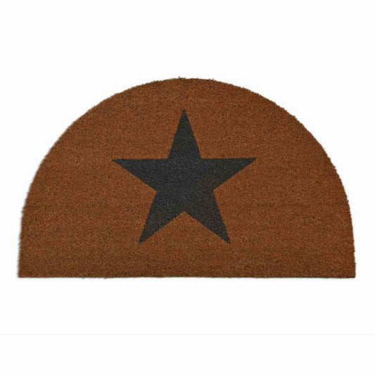 Natural Half Moon Doormat with Star Design