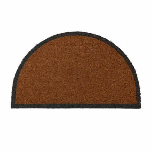 Natural Half Moon Doormat with Charcoal Border