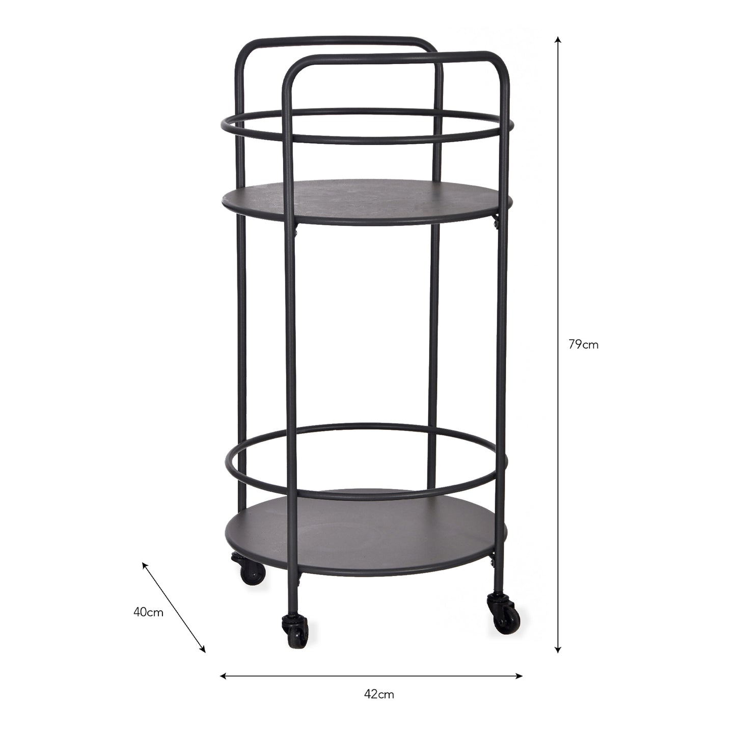Round Drinks Outdoor Trolley Carbon by Garden Trading