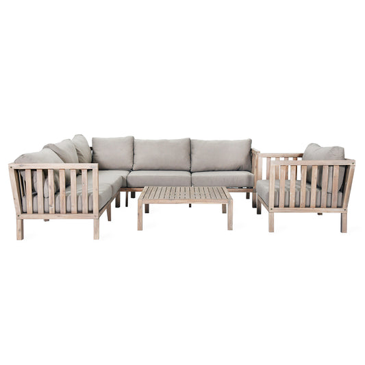 Porthallow Outdoor Corner Sofa Set Acacia by Garden Trading