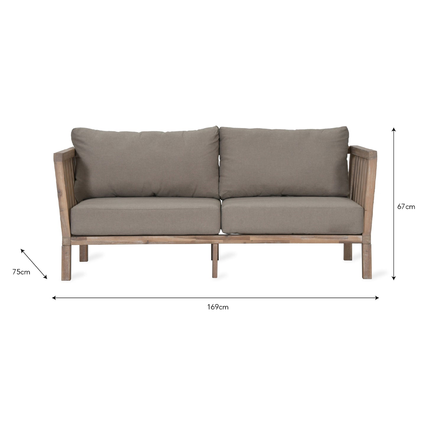 Porthallow Outdoor 2 Seater Sofa Acacia by Garden Trading